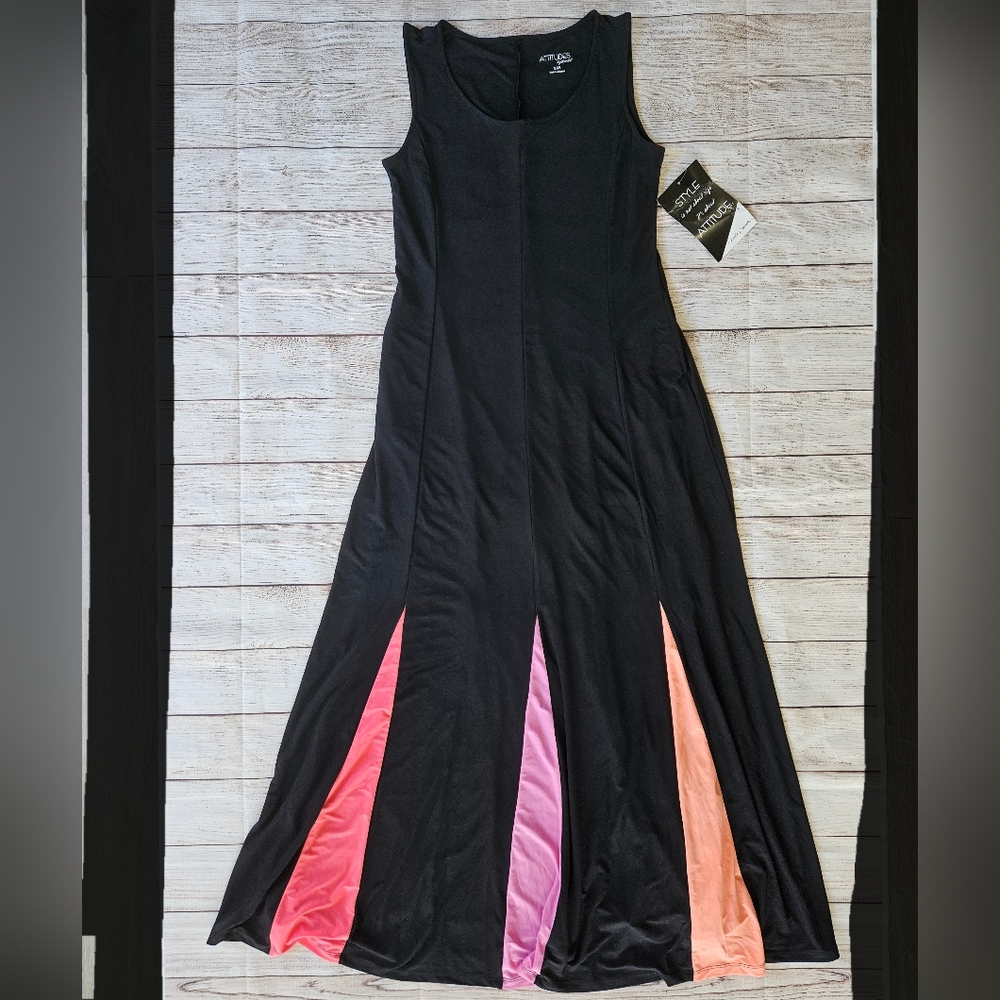 Attitudes by Renee Regular Como Jersey Godet Maxi Dress - Picture 2 of 5